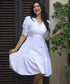 Buttons In the Neck-Line Linen Dress